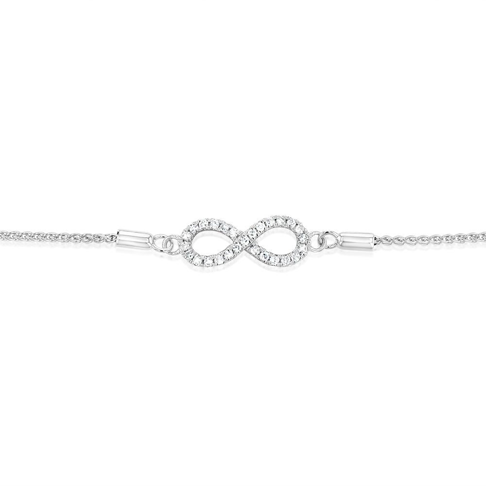 Luminesce Lab Grown Diamond Infinity Silver Bracelet