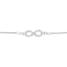 Load image into Gallery viewer, Luminesce Lab Grown Diamond Infinity Silver Bracelet