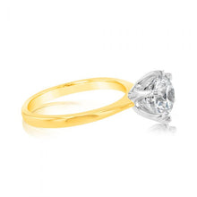 Load image into Gallery viewer, Certified Luminesce Lab Grown 2 Carat Solitaire Engagement Ring in 18ct Yellow Gold