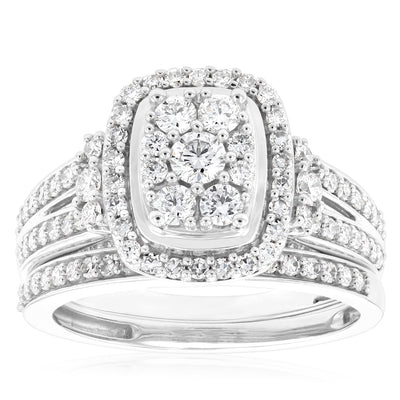 Luminesce Lab Grown Diamond Bridal Set .95Carat in  set in 10ct White Gold