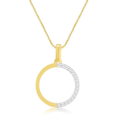 Luminesce Lab Grown 9ct Yellow Gold 0.10 Carat Diamond Circle of Life Pendant