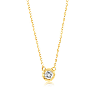 Luminesce Lab Grown Solitaire Diamond 15-19Pt Pendant in 9ct Yellow Gold with Chain