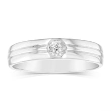 Load image into Gallery viewer, Luminesce Lab Grown 1 Brilliant Cut Diamond in Sterling Silver Gents Ring