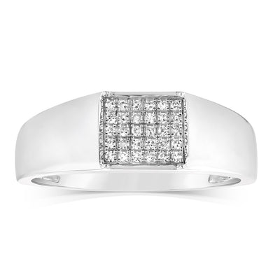 Luminesce Lab Grown 1/10 Carat Diamond Gents Ring in Sterling Silver