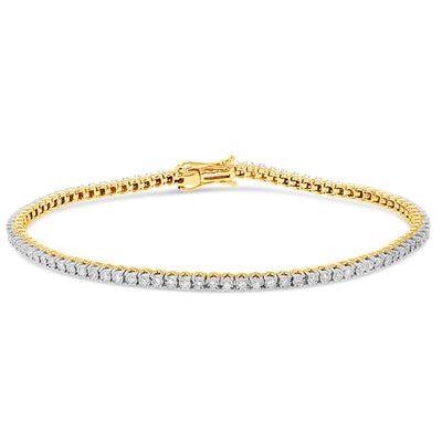 1/2 Carat Luminesce Lab Grown Diamond 17.5cm Tennis Bracelet in 9ct Yellow Gold