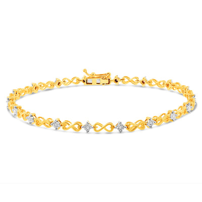 Luminesce Lab Grown Diamond infinity Bracelet in 9ct Yellow Gold