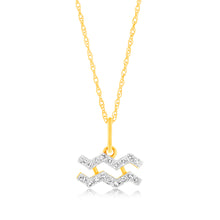 Load image into Gallery viewer, Luminesce Lab Diamond 9ct Yellow Gold Aquarius 1/10 Carat Diamond Pendant With Chain