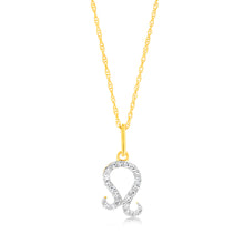 Load image into Gallery viewer, Luminesce Lab Diamond 9ct Yellow Gold Leo Sign 1/10 Carat Diamond Pendant With Chain