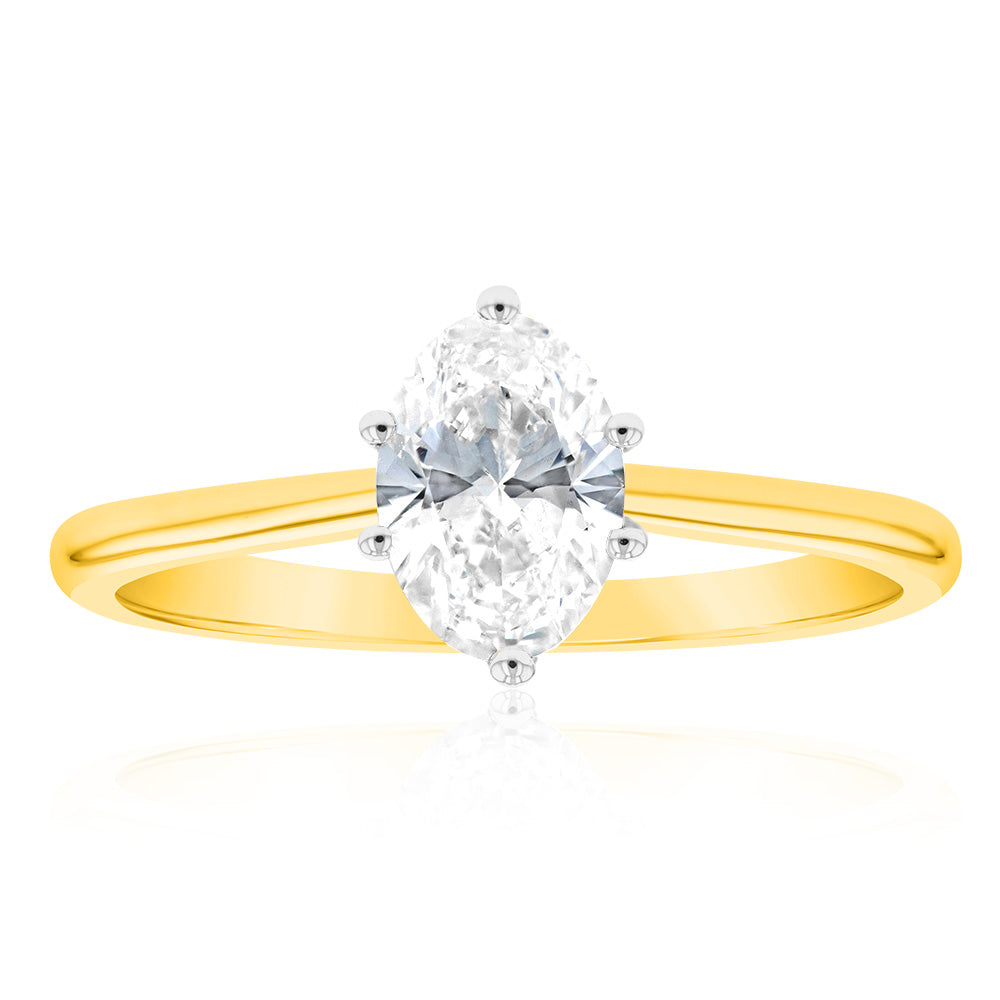 Luminesce Lab Grown 14ct Yellow Gold 1 Carat Solitaire Engagement Ring