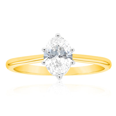 Luminesce Lab Grown 14ct Yellow Gold 1 Carat Solitaire Ring