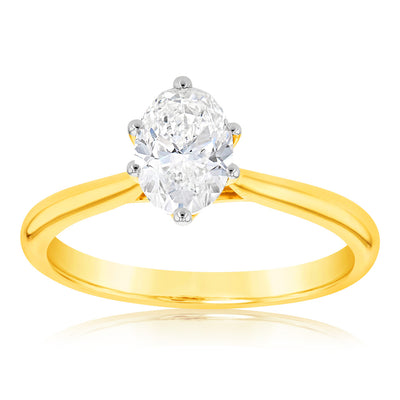 Luminesce Lab Grown 14ct Yellow Gold 1 Carat Solitaire Ring