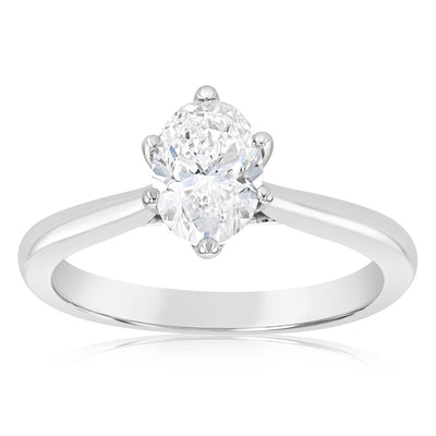 Luminesce Lab Grown 14ct White Gold 1 Carat Solitaire Ring