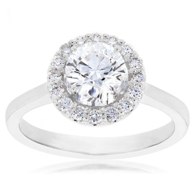Luminesce Lab Grown 18ct White Gold 1.3 Carat Diamond Halo Ring