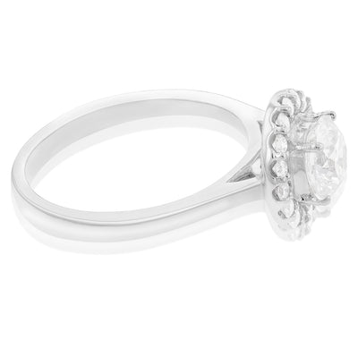 Luminesce Lab Grown 18ct White Gold 1.3 Carat Diamond Halo Ring