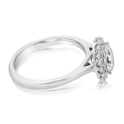 Luminesce Lab Grown 18ct White Gold 1 Carat Diamond Oval Halo Ring