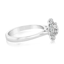 Load image into Gallery viewer, Luminesce Lab Grown 18ct White Gold 1 Carat Diamond Brilliant Halo Engagement Ring