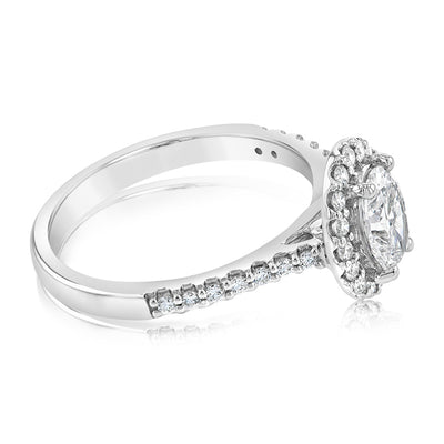 Luminesce Lab Grown 1 Carat Diamond Oval Halo Ring in 18ct White Gold