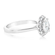 Load image into Gallery viewer, Luminesce Lab Grown 18ct White Gold 1.3 Carat Diamond Oval Halo Ring