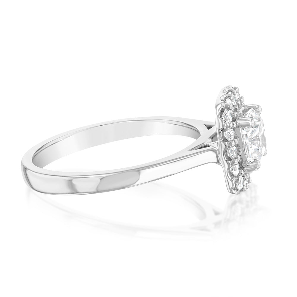 Luminesce Lab Grown 18ct White Gold 1.3 Carat Diamond Cushion Ring