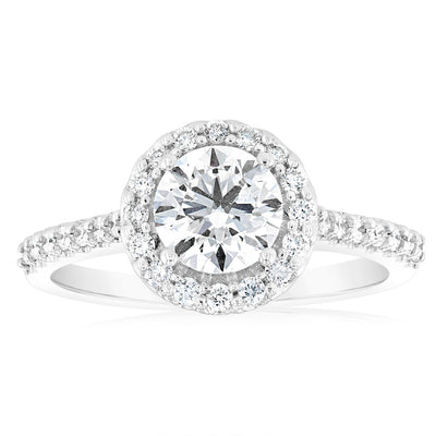 Luminesce Lab Grown 18ct White Gold 1.3 Carat Diamond Brilliant Engagement Ring