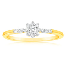 Load image into Gallery viewer, Luminesce Lab Grown 1/4 Carat Diamond Ring in 9ct Yellow Gold