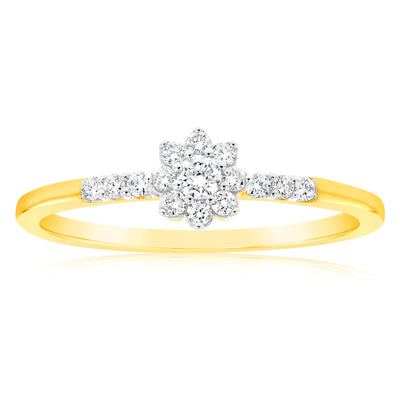 Luminesce Lab Grown 1/4 Carat Diamond Ring in 9ct Yellow Gold