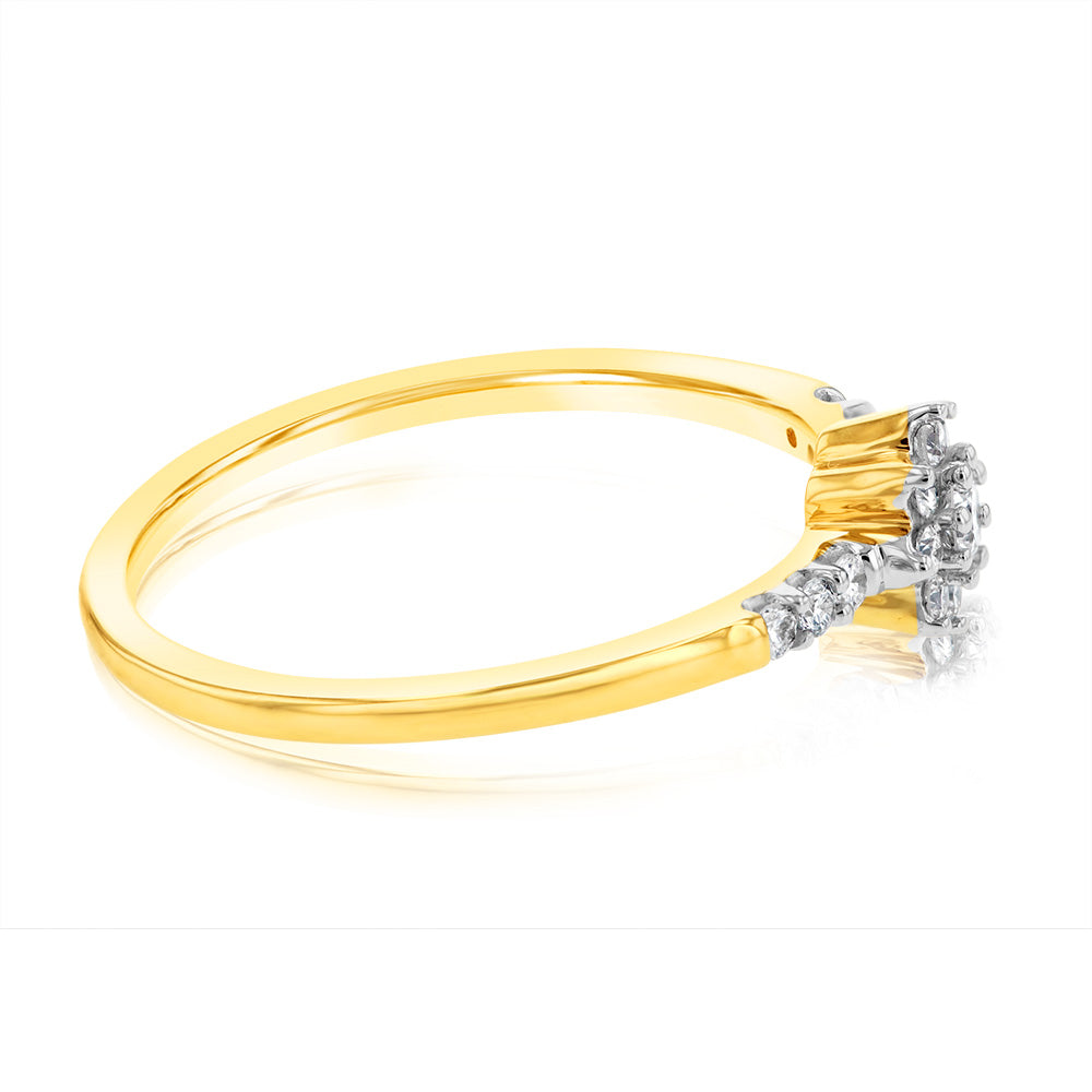 Luminesce Lab Grown 1/4 Carat Diamond Ring in 9ct Yellow Gold