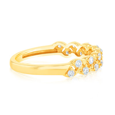 9ct Yellow Gold 1/4 Carat Luminesce Lab Grown Diamond Dress Ring