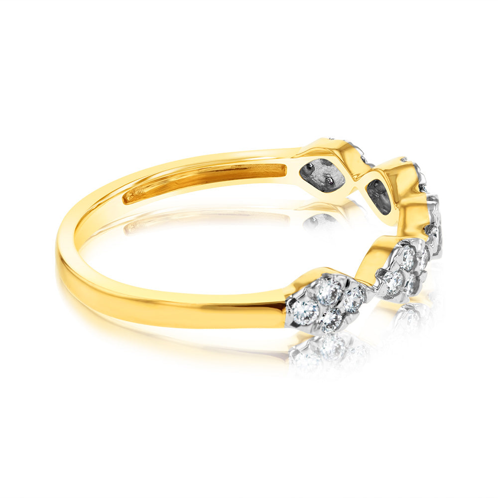 9ct Yellow Gold 1/4 Carat Luminesce Lab Grown Diamond Dress Ring