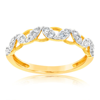 9ct Yellow Gold 1/4 Carat Luminesce Lab Grown Diamond Dress Ring