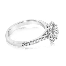 Load image into Gallery viewer, Luminesce Lab Grown 18ct White Gold 1 Carat Diamond Cushion Halo Ring