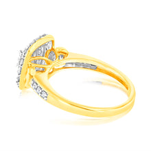 Load image into Gallery viewer, 9ct Yellow Gold 1 Carat Luminesce Lab Grown Diamond Cluster Dress Ring
