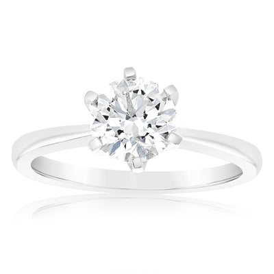 Certified Luminesce Lab Grown 1.5 Carat Solitaire Engagement Ring in 18ct White Gold