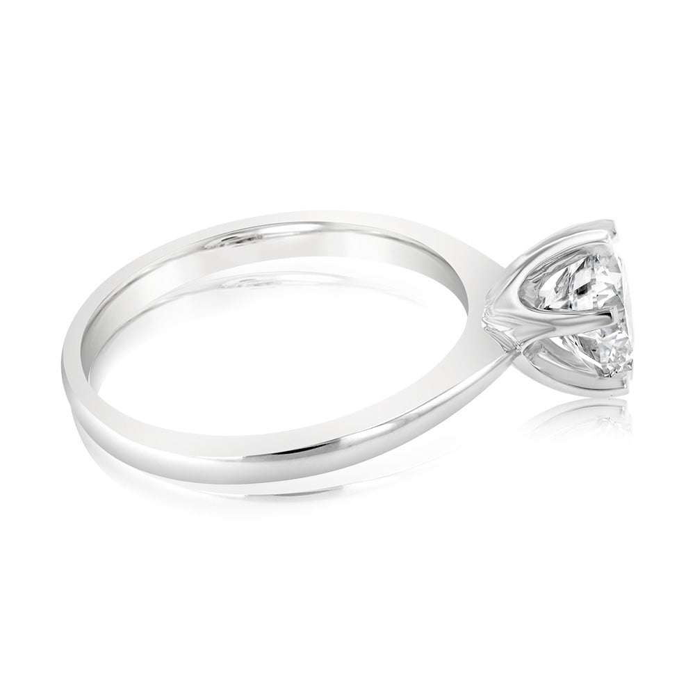 Certified Luminesce Lab Grown 1.5 Carat Solitaire Engagement Ring in 18ct White Gold