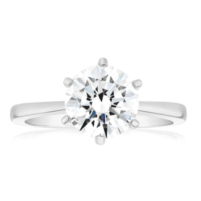 Luminesce Lab Grown Certified 2 Carat Solitaire Engagement Ring in 18ct White Gold