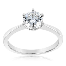 Load image into Gallery viewer, Certified Luminesce Lab Grown 1 Carat Solitaire Engagement Ring in 18ct White Gold
