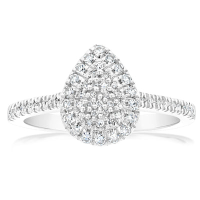 Luminesce Lab Grown 1/4 Carat Diamond Silver Ring with 59 Diamonds