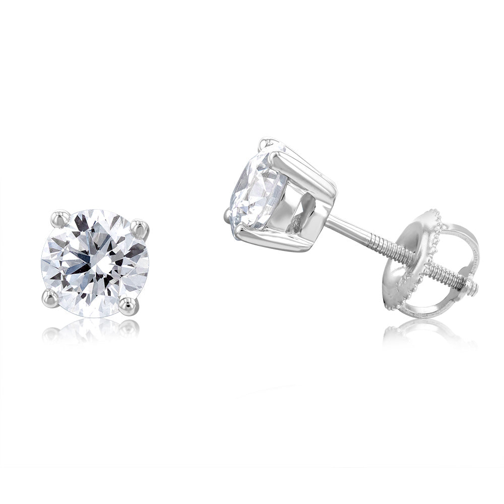 Luminesce Lab Grown Diamond Solitiaire 1.50Carat Stud Earring in 14ct White Gold