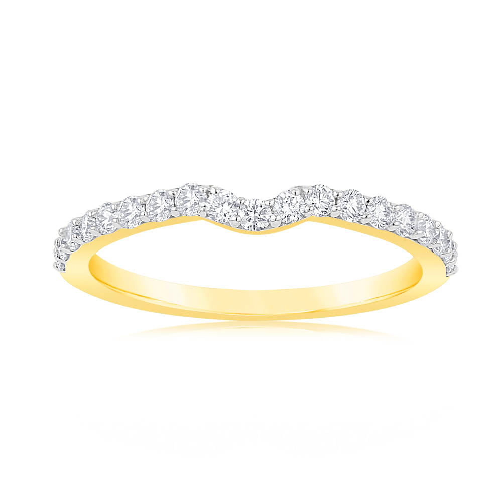 Luminesce Lab Grown 1/3 Carat Diamond Eternity Curve in 18ct Yellow Gold