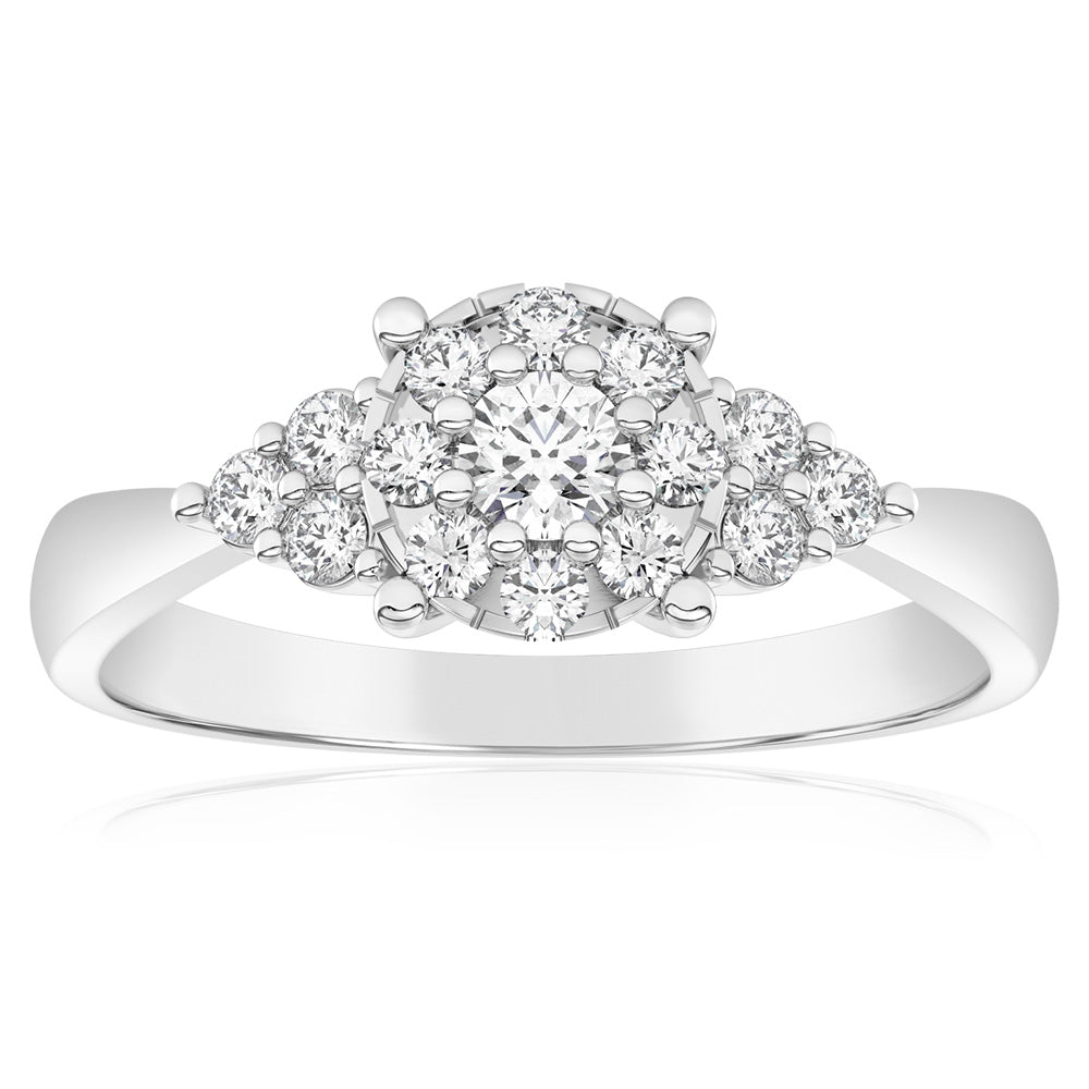 Luminesce Lab Grown 40pt Diamond Dress Ring in 9ct White Gold