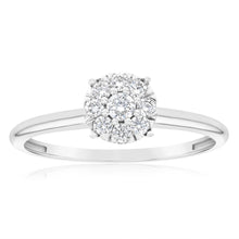Load image into Gallery viewer, Luminesce Lab Grown Diamond .30 Carat Cluster Dress Ring in 9ct White Gold