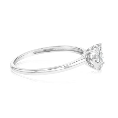 Luminesce Lab Grown 9ct White Gold 0.30 Carat Diamond Halo Solitaire Ring