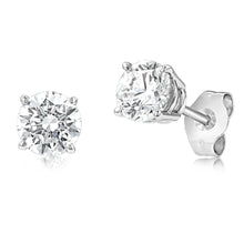 Load image into Gallery viewer, Luminesce Lab Grown Diamond 1 Carat Solitaire Stud Earrings in 14ct White Gold