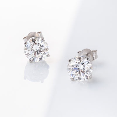 Luminesce Lab Grown Diamond 2 Carat Solitaire Stud Earrings in 14ct White Gold