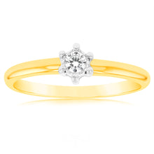 Load image into Gallery viewer, Luminesce Lab Grown Diamond 6 Claw Ring In 9ct Yellow Gold