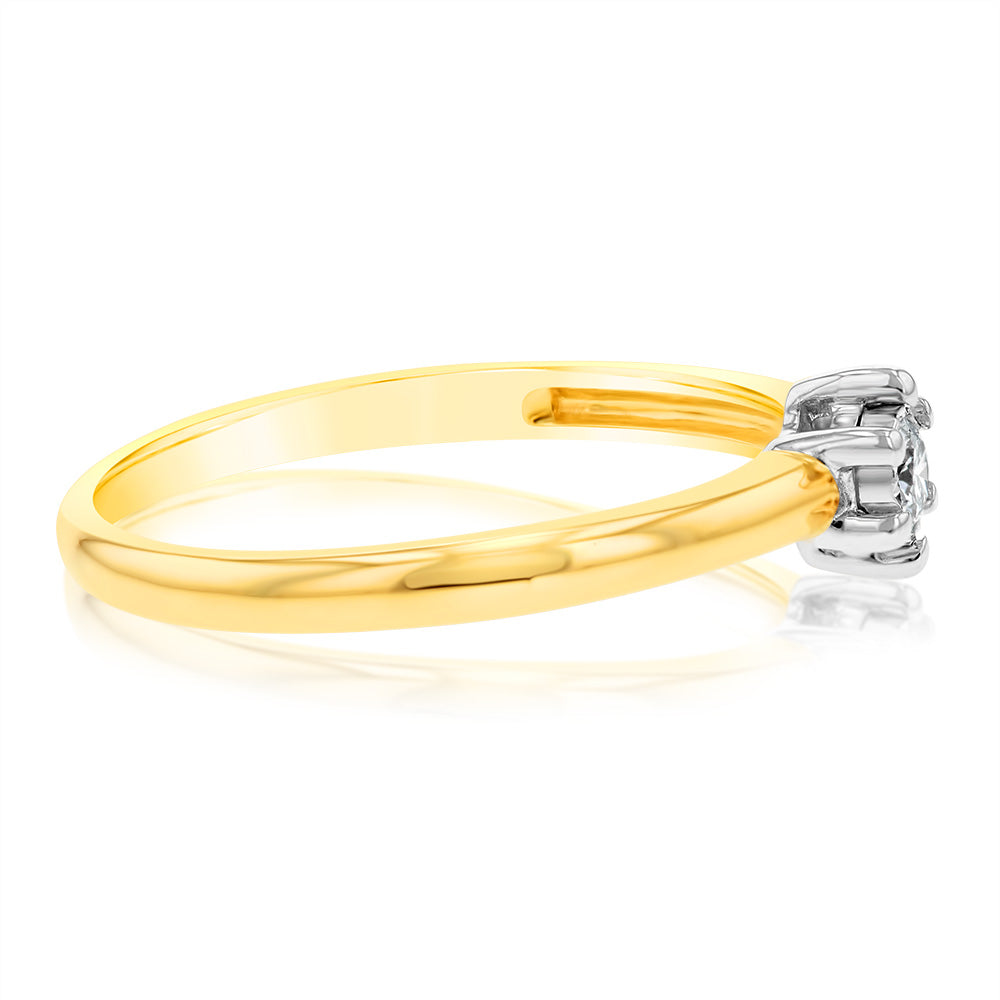 Luminesce Lab Grown Diamond 6 Claw Ring In 9ct Yellow Gold