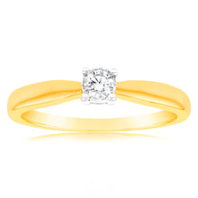 Load image into Gallery viewer, Luminesce Lab Grown Diamond 4 Claw Ring In 9ct Yellow Gold