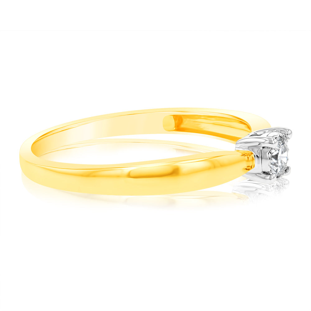 Luminesce Lab Grown Diamond 4 Claw Ring In 9ct Yellow Gold