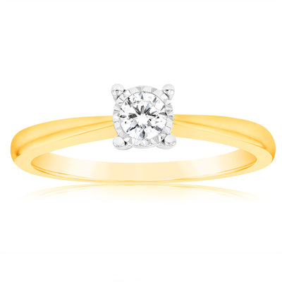 Luminesce Lab Grown Diamond Ring in 9ct Yellow Gold