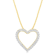 Load image into Gallery viewer, Luminesce Lab Grown 1/10 Carat Diamond Heart Pendant in 9ct Yellow Gold